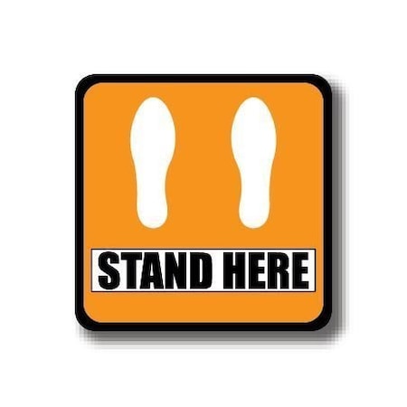 Ergomat 12in SQUARE SIGNS Stand Here DSV-SIGN 144 #2908 -UEN